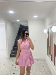 Pembe Ceket Şort Etek Takım