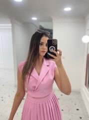 Pembe Ceket Şort Etek Takım