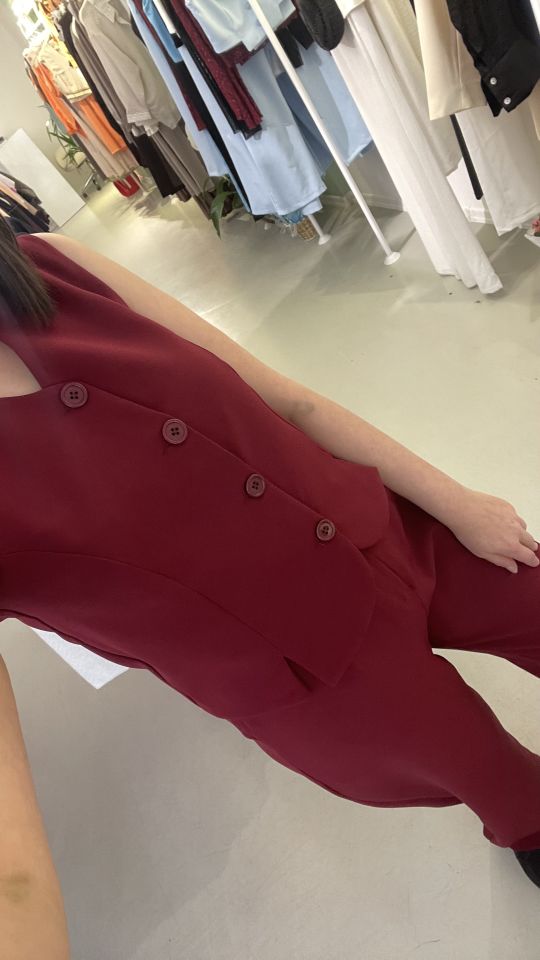 Yelek Pantolon Takım Bordo