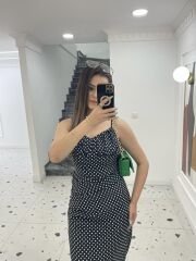 Puantiyeli Elbise Siyah