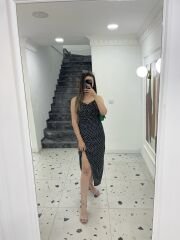 Puantiyeli Elbise Siyah