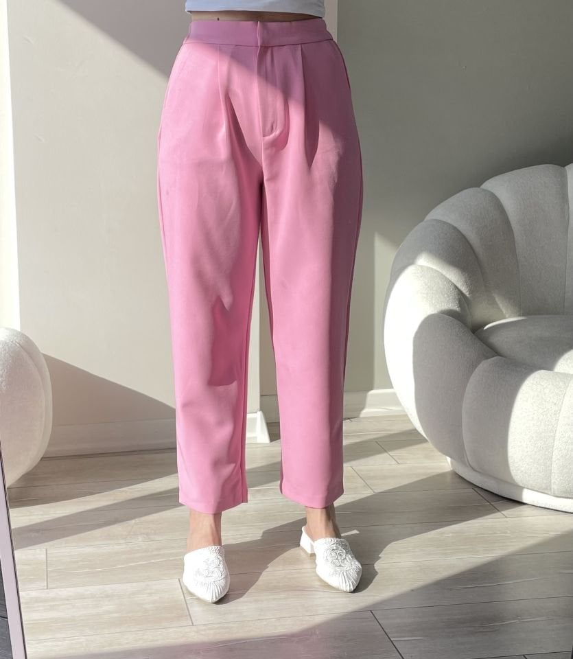 Bel Lastikli Pantolon Pembe