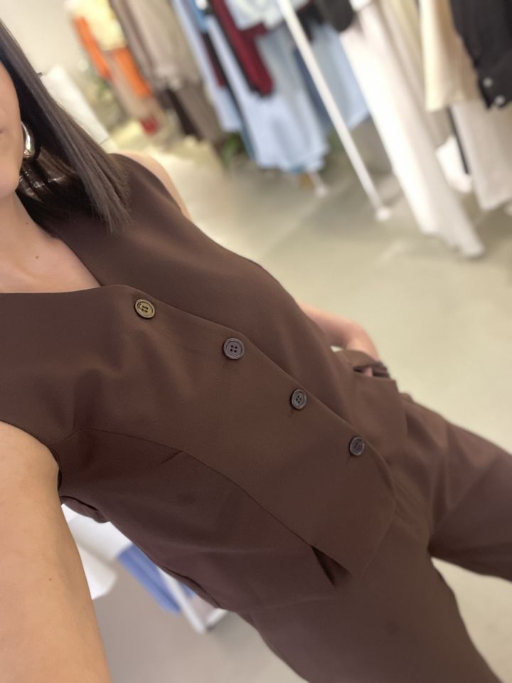 Yelek Pantolon Takım Acı Kahve