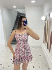 Çiçekli Mini Elbise