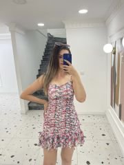Çiçekli Mini Elbise