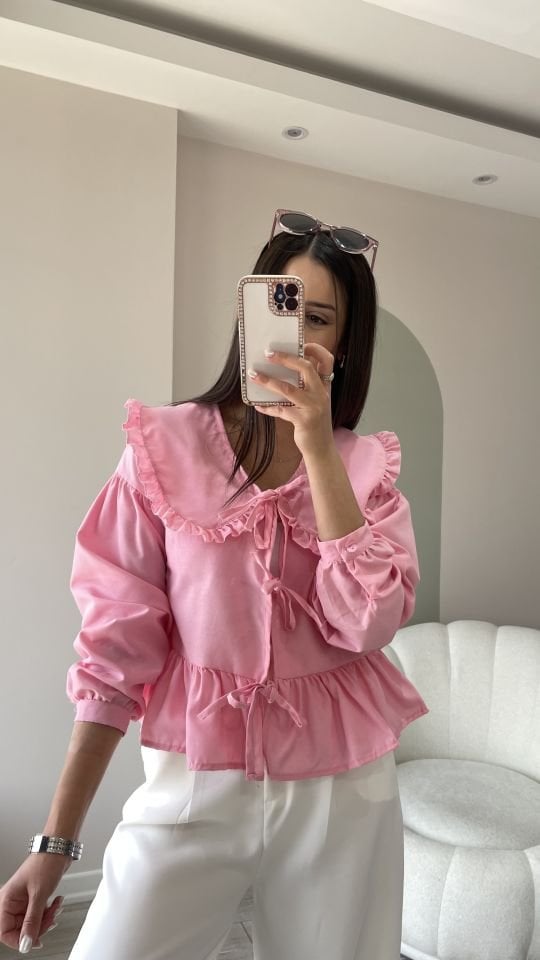 Pinterest Bebe Yaka Gömlek Pembe
