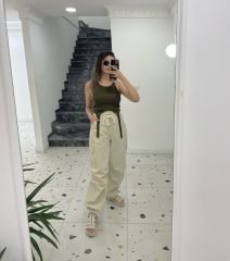 Bej Paraşüt Pantolon