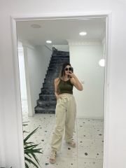 Bej Paraşüt Pantolon
