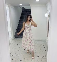 Çiçekli Şifon Elbise