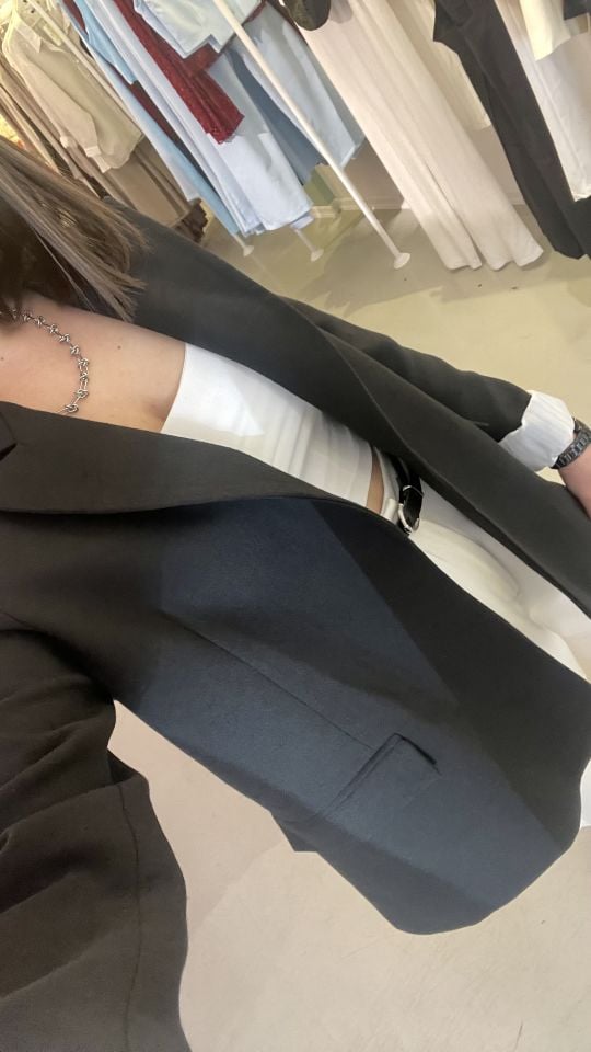 Keten Blazer Ceket Siyah