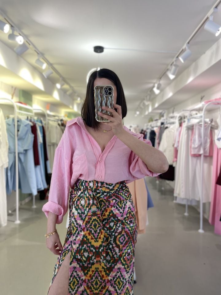Tensel Gömlek Pembe