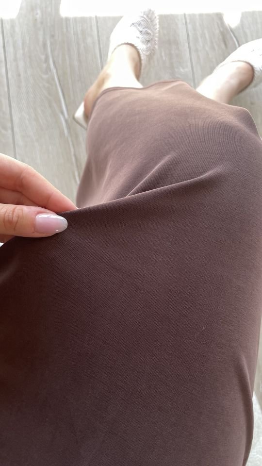 Modal Kumaş Elbise Acı Kahve