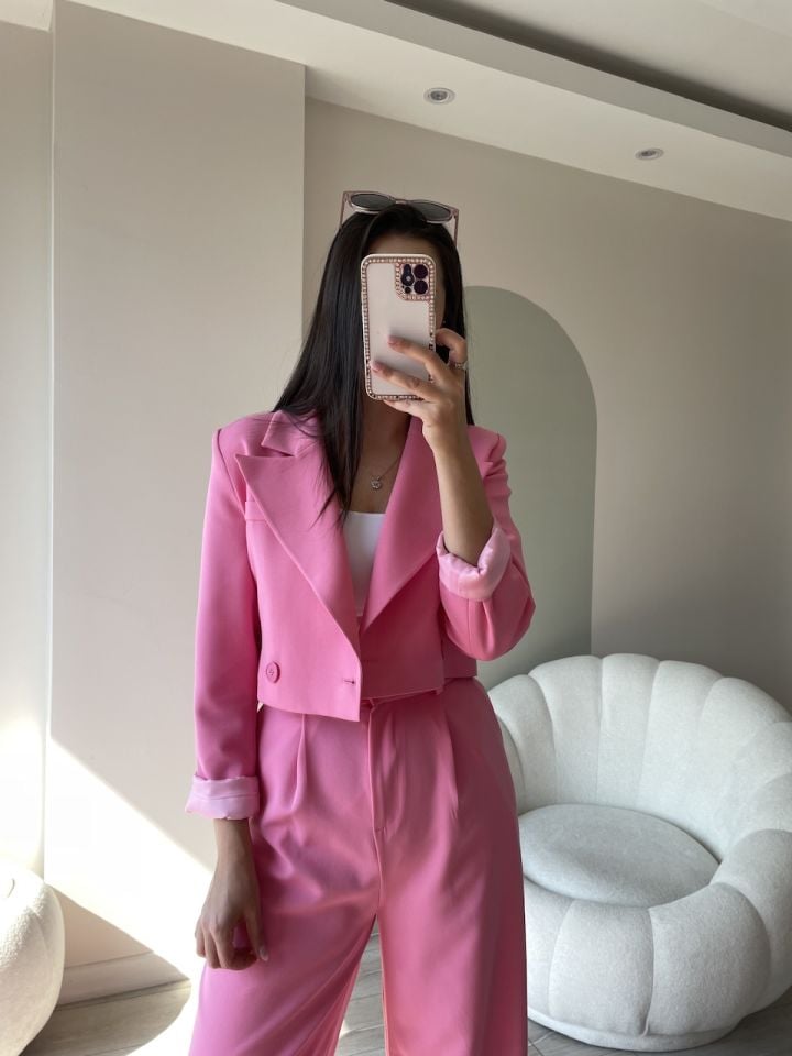 Ceket Pantolon Takım Pembe