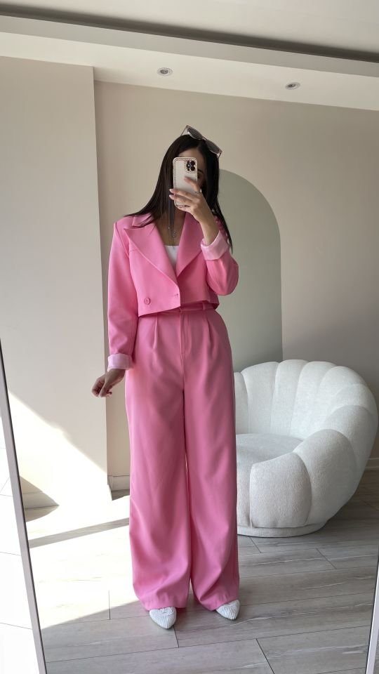 Ceket Pantolon Takım Pembe