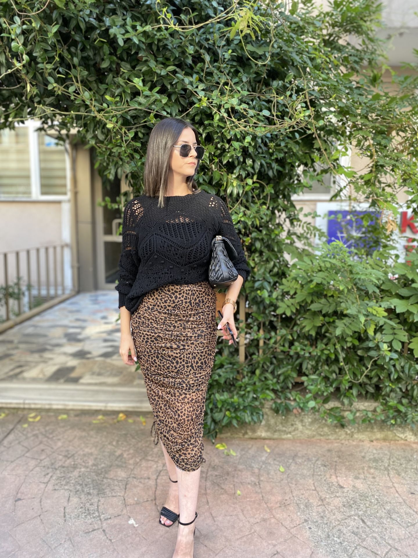 Leopar Desenli Etek