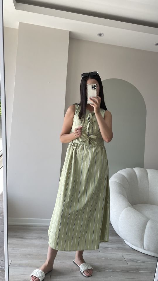 Pinterest Bağlamalı Elbise Yeşil