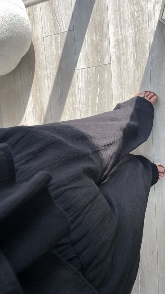 Siyah Bluz Pantolon Müslin Takım