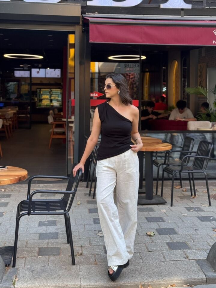Tek Kol Bluz Siyah