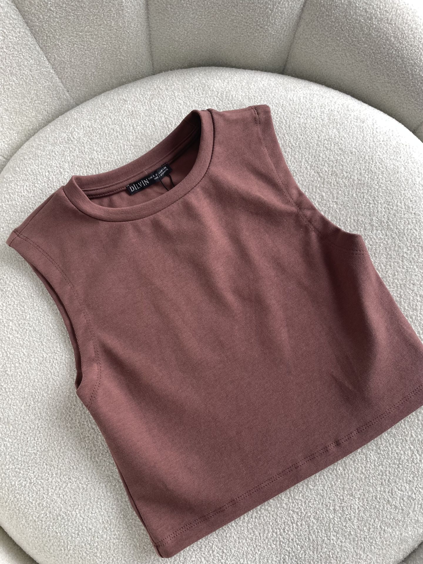 Dilvin Pamuklu Crop Acı Kahve