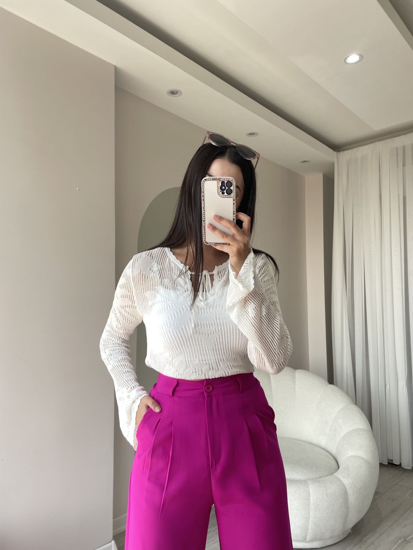 Dilvin Ajurlu Triko Beyaz