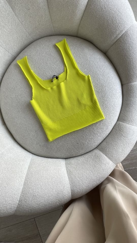 Neon Sarı Crop