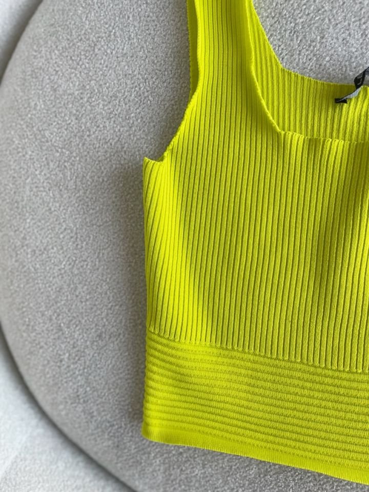 Neon Sarı Crop