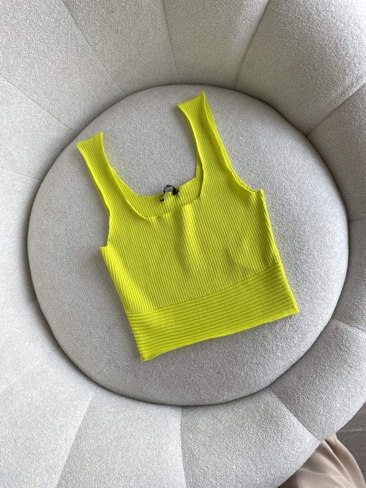 Neon Sarı Crop