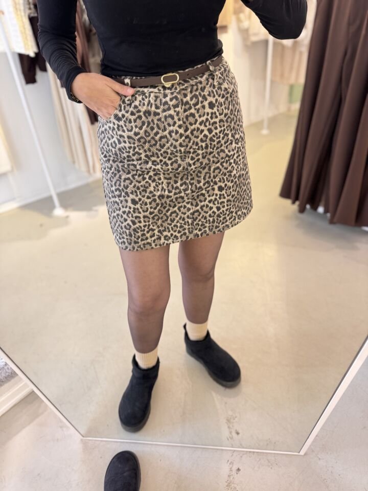 Leopar Desenli Etek