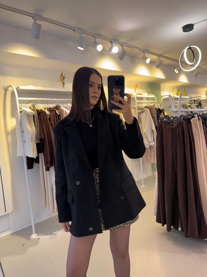 Nubuk Blazer Ceket Siyah