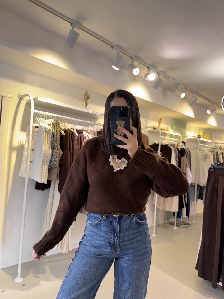 Kalpli Yumoş Kazak Kahverengi