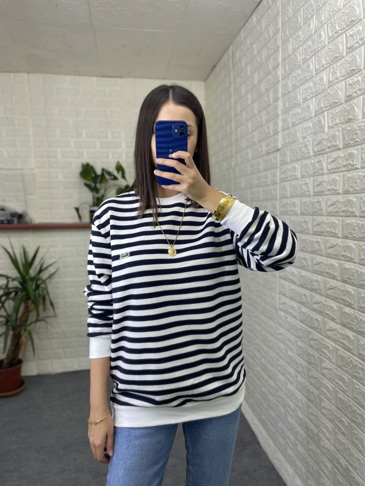 Lacoste Laci Beyaz Çizgili Triko