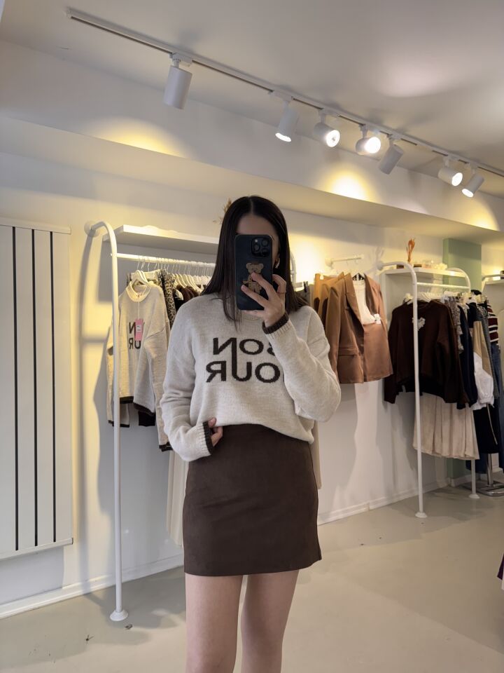 Süet Mini Etek Kahve