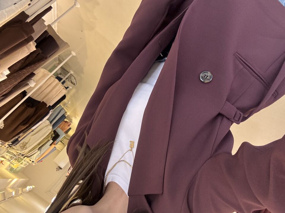 Yandan Kuşaklı Blazer Ceket Mürdüm