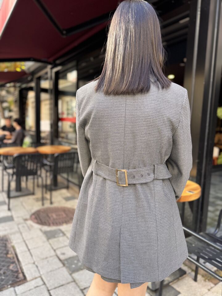 Etek Ceket Takım Gri