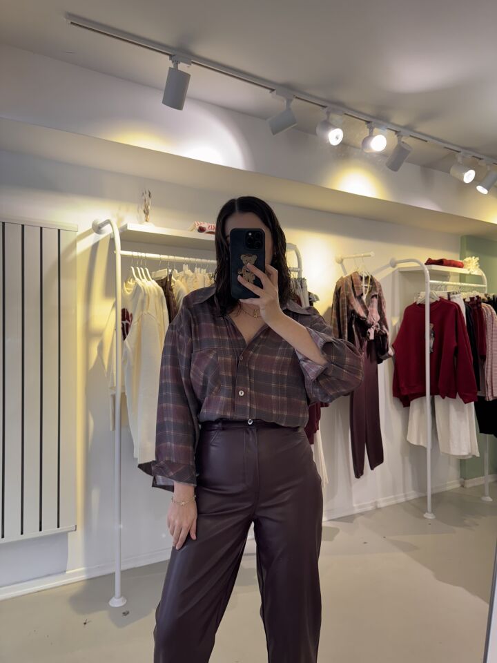 Mng Deri Pantolon Bordo