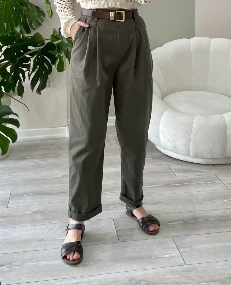 Kemerli Pantolon Haki
