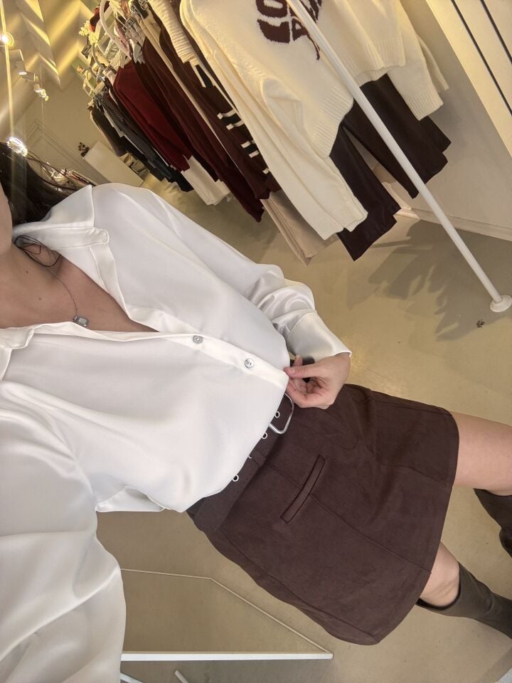 Saten Gömlek Beyaz