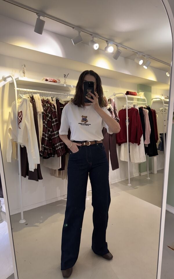 Zra Wide Leg Dark Blue Jean