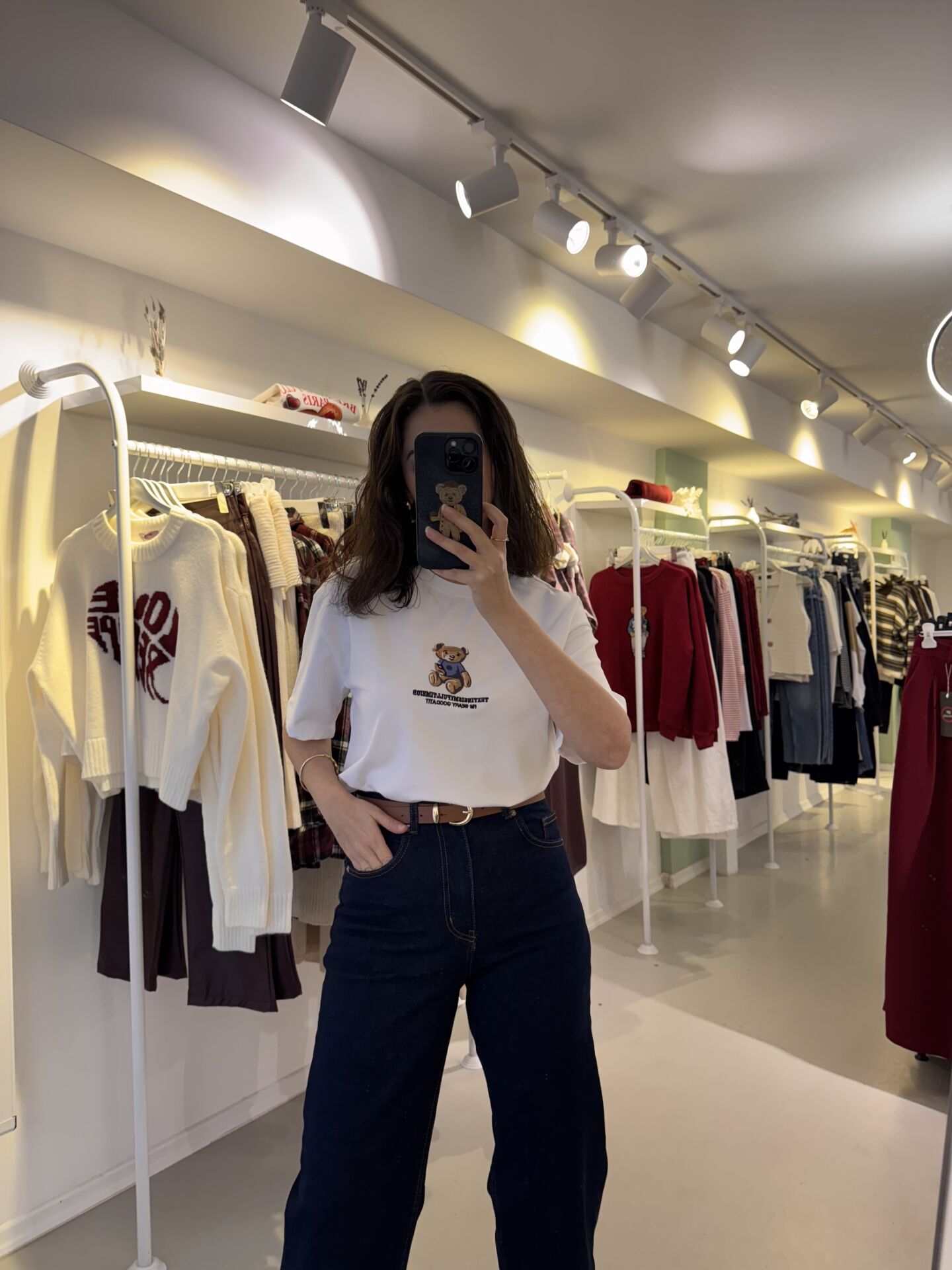 Nakışlı Basic Tshirt Beyaz