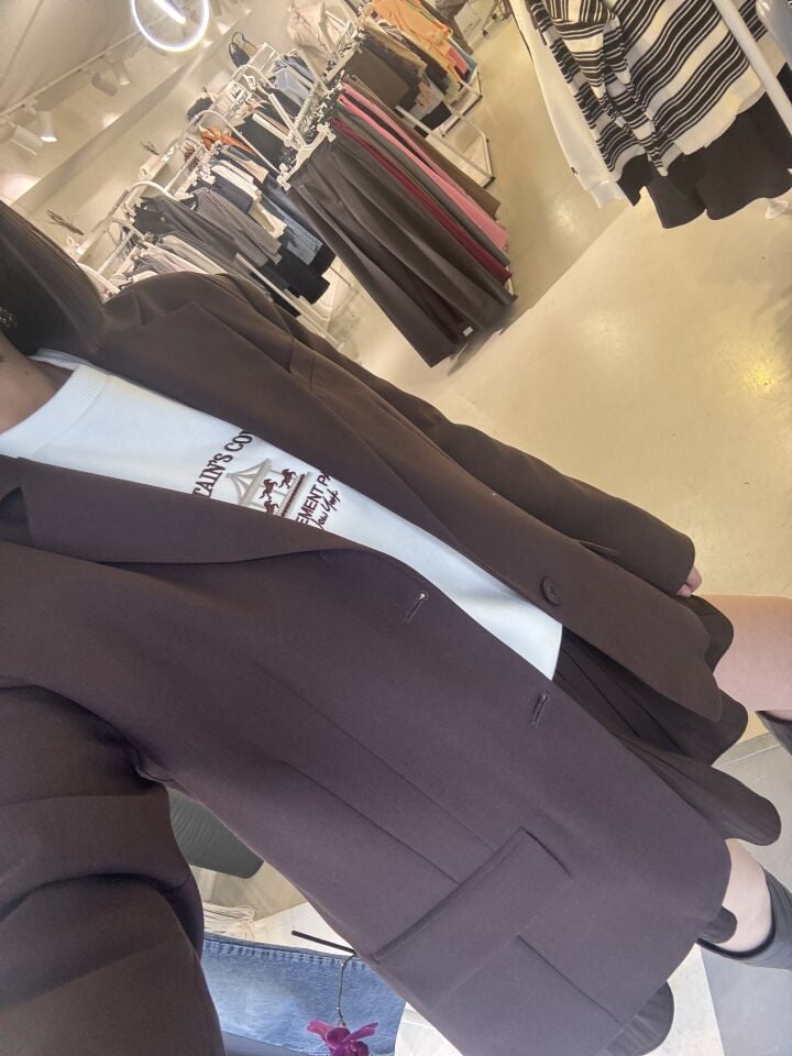 Blazer Poliviskon Ceket Kahverengi