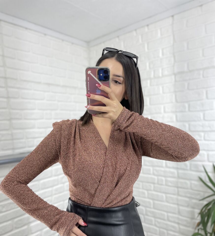 Gold Tarçın Simli Bodysuit