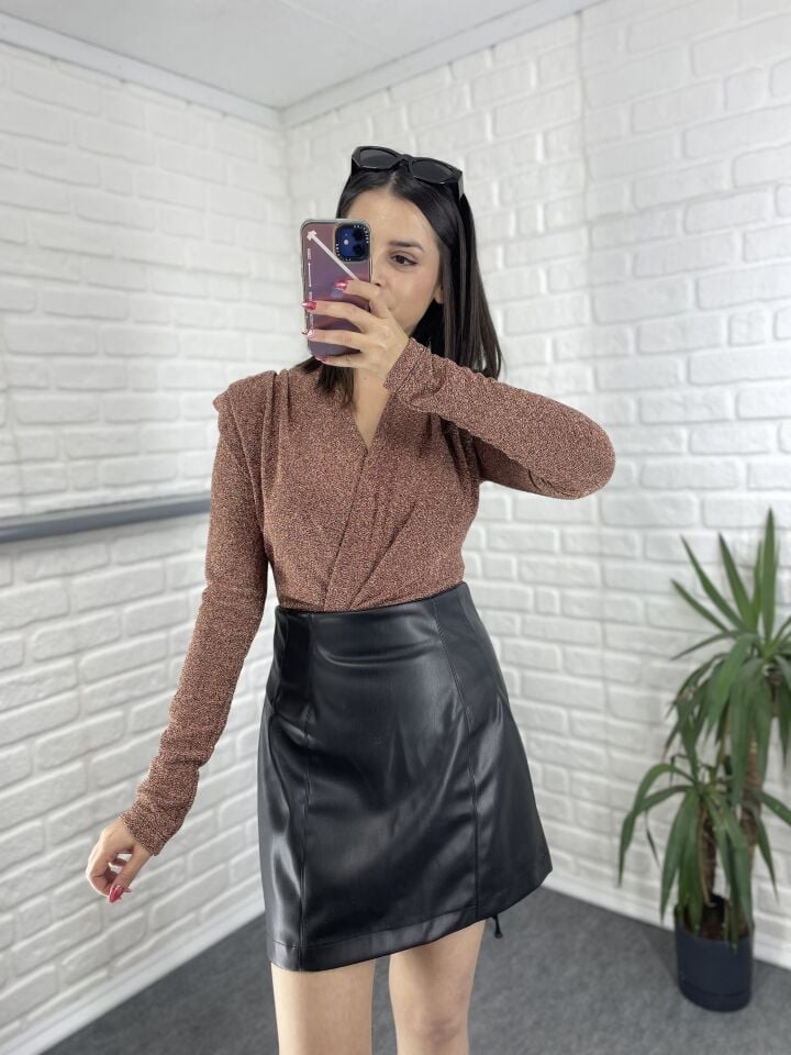 Gold Tarçın Simli Bodysuit