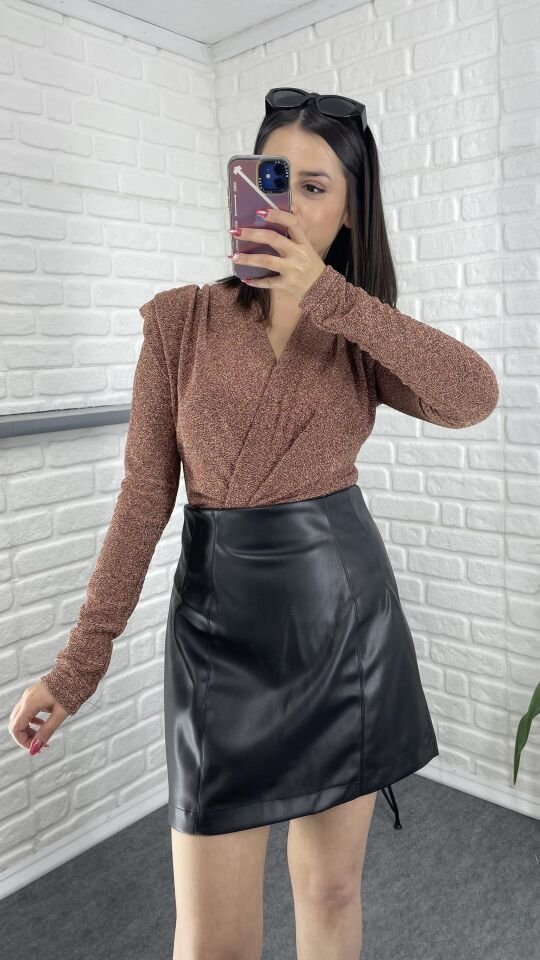 Gold Tarçın Simli Bodysuit