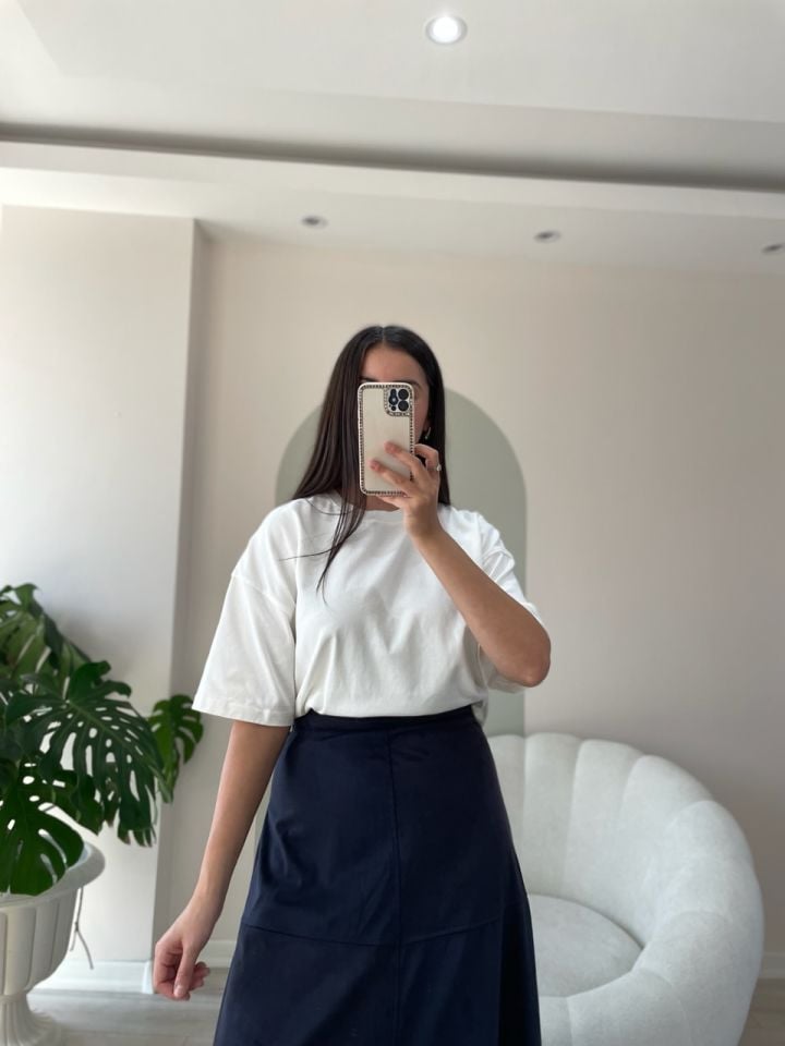 Dilvin Bisiklet Yaka Oversize Tshirt