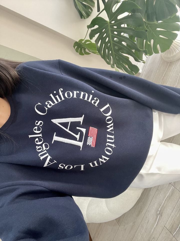 Nakışlı Sweatshirt Lacivert