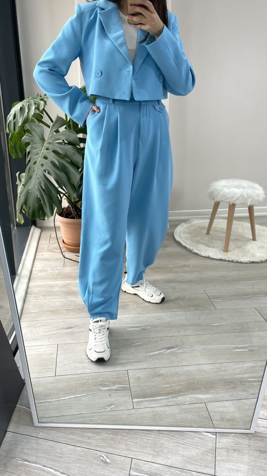 Premium Kalite Ceket Pantolon Takım Mavi