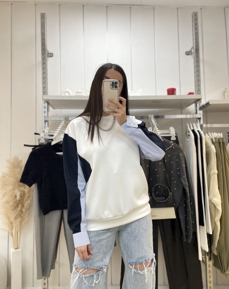 Kolları Paraşüt Detay Tasarım Sweatshirt