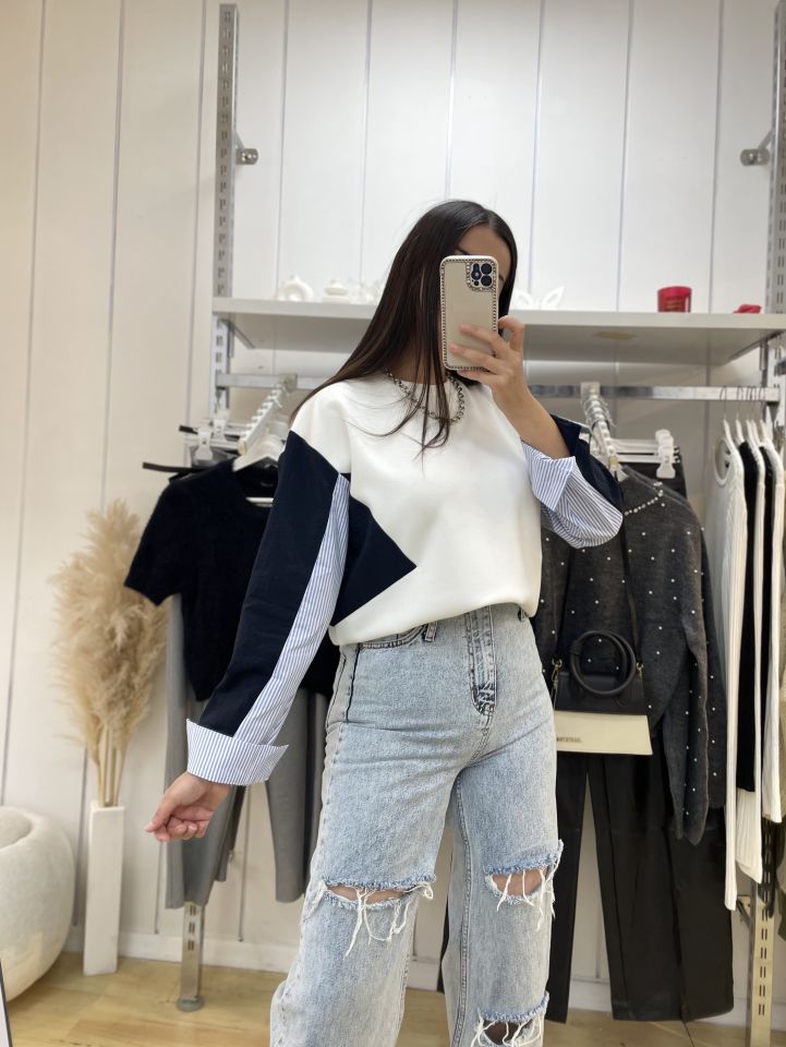 Kolları Paraşüt Detay Tasarım Sweatshirt