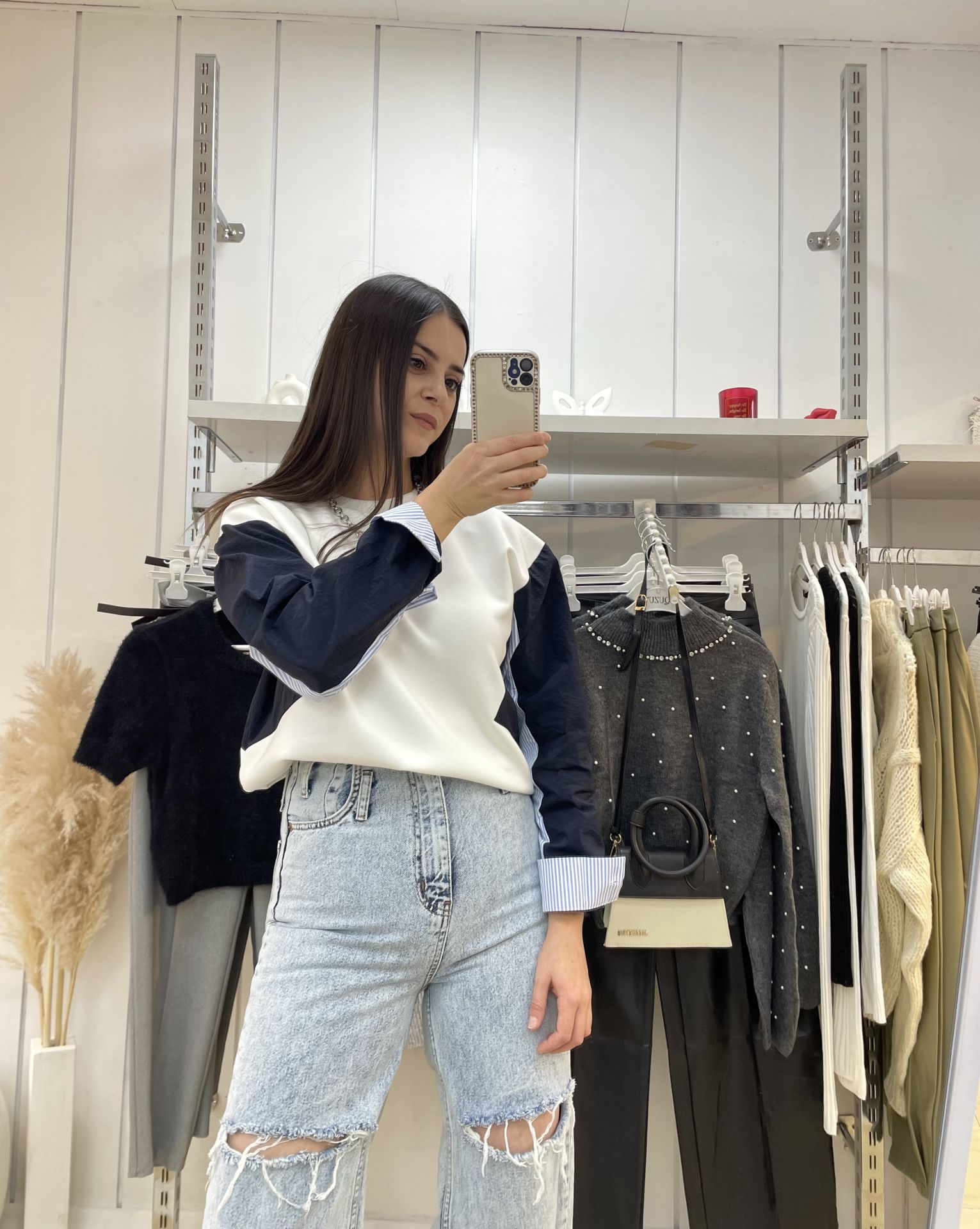 Kolları Paraşüt Detay Tasarım Sweatshirt