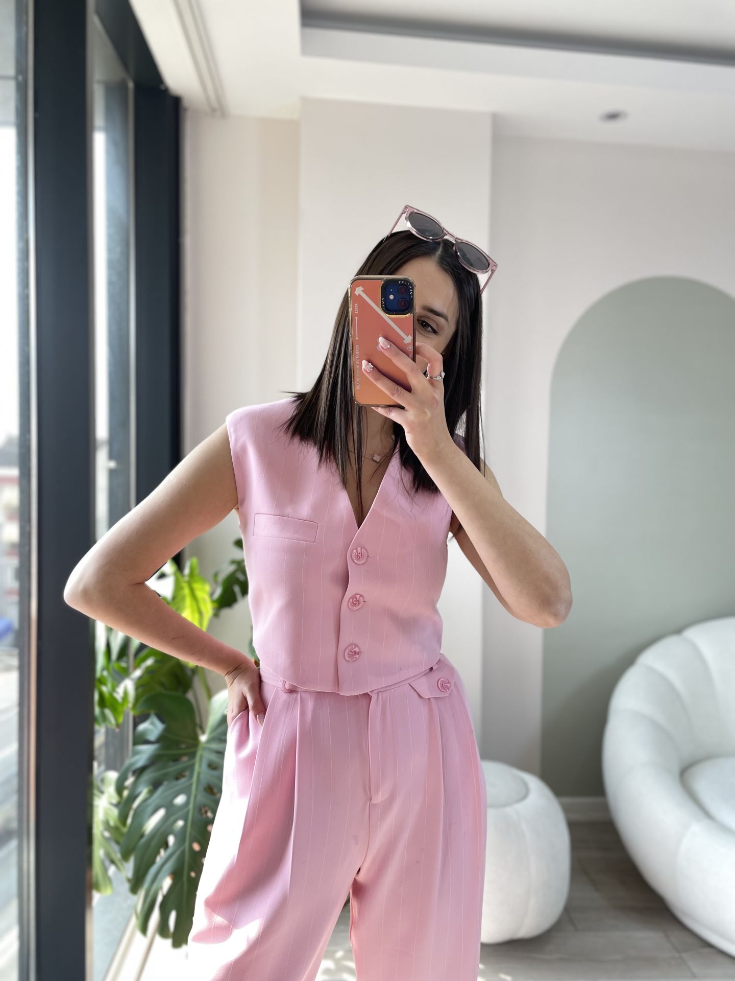 Pembe Çizgili Yelek